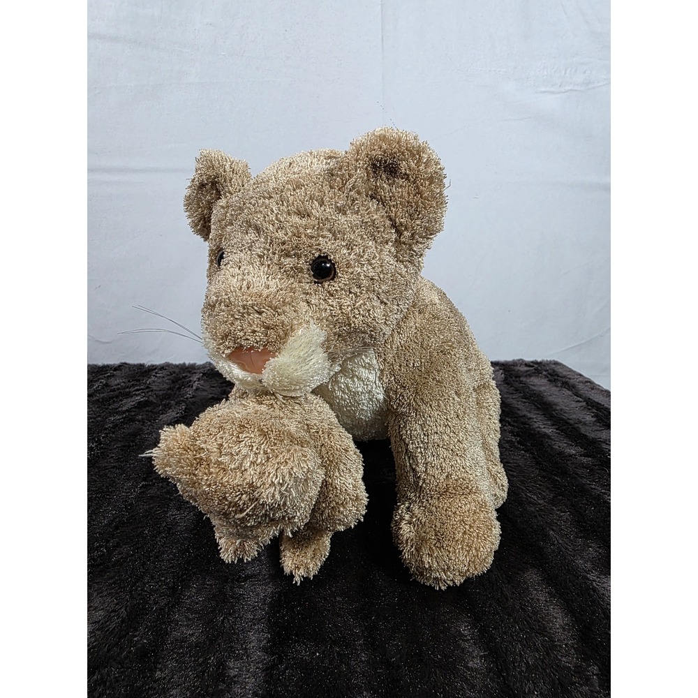 MGM Grand Las Vegas Lioness and Cub Plush Stuffed Animal Souvenir Tan 12in